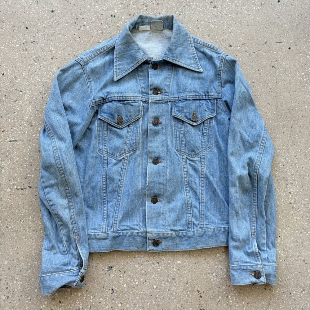 Vintage 70s Sears Blue Selvedge Denim Trucker Jacket